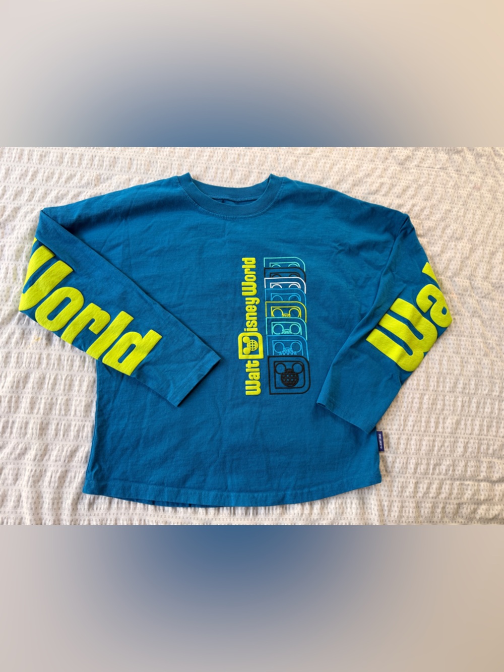 Disney Spirit Long Sleeve Tee with Neon Yellow Walt Disney World Graphics